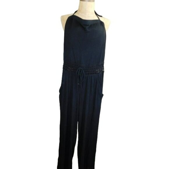 Robin Piccone Size M Medium Black One Piece Romper Pants Boho - Picture 1 of 4